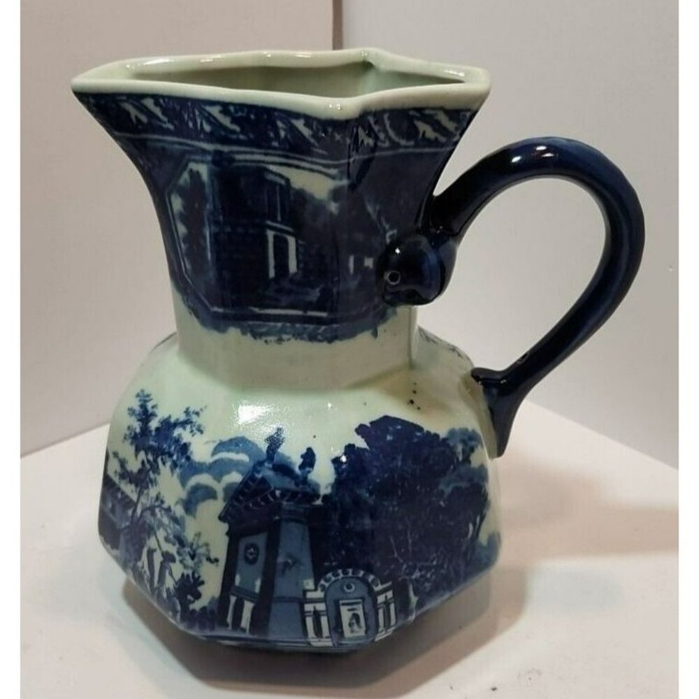 Antique Victoria Ware Ironstone Pitcher Octagonal 1920's 8.5" Tall by 10" Wide